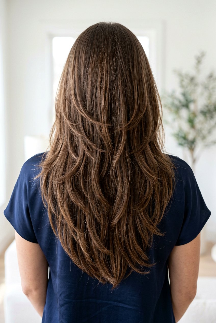 Back view feather cut long hair - 20 feather cut for long hair - 20 feather cut for long hair