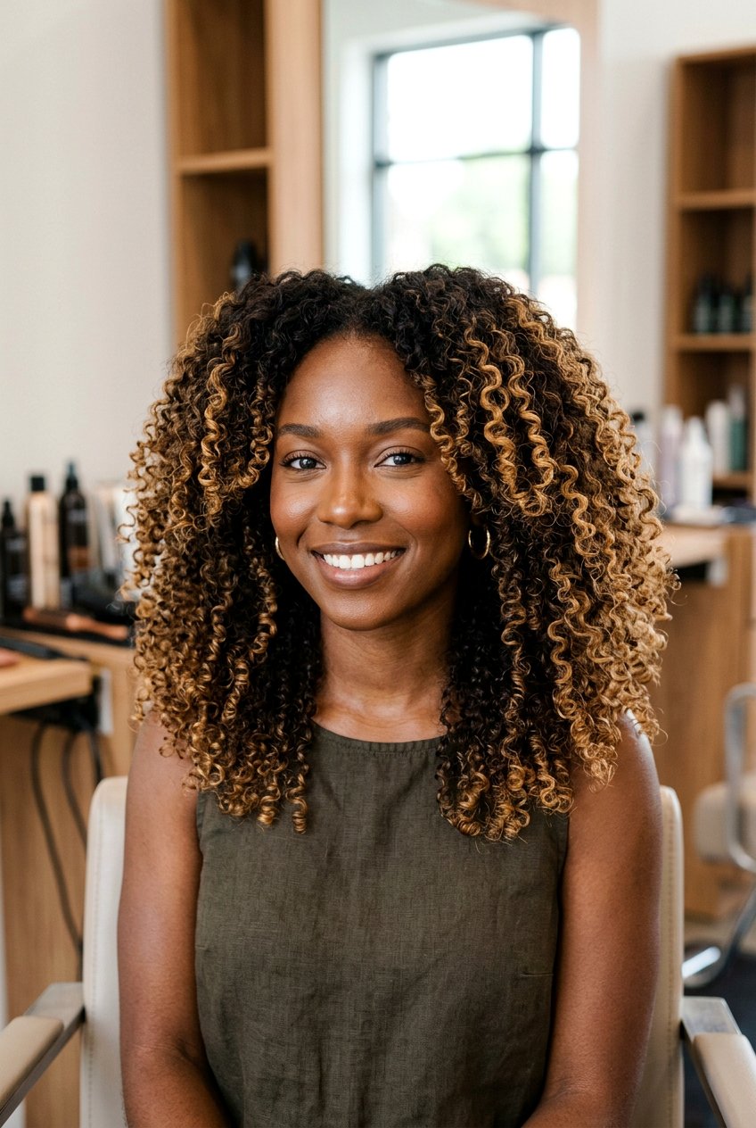 Balayage Blonde on Type 4 Curly Hair - 20 blonde highlights for curly hair - 20 blonde highlights for curly hair