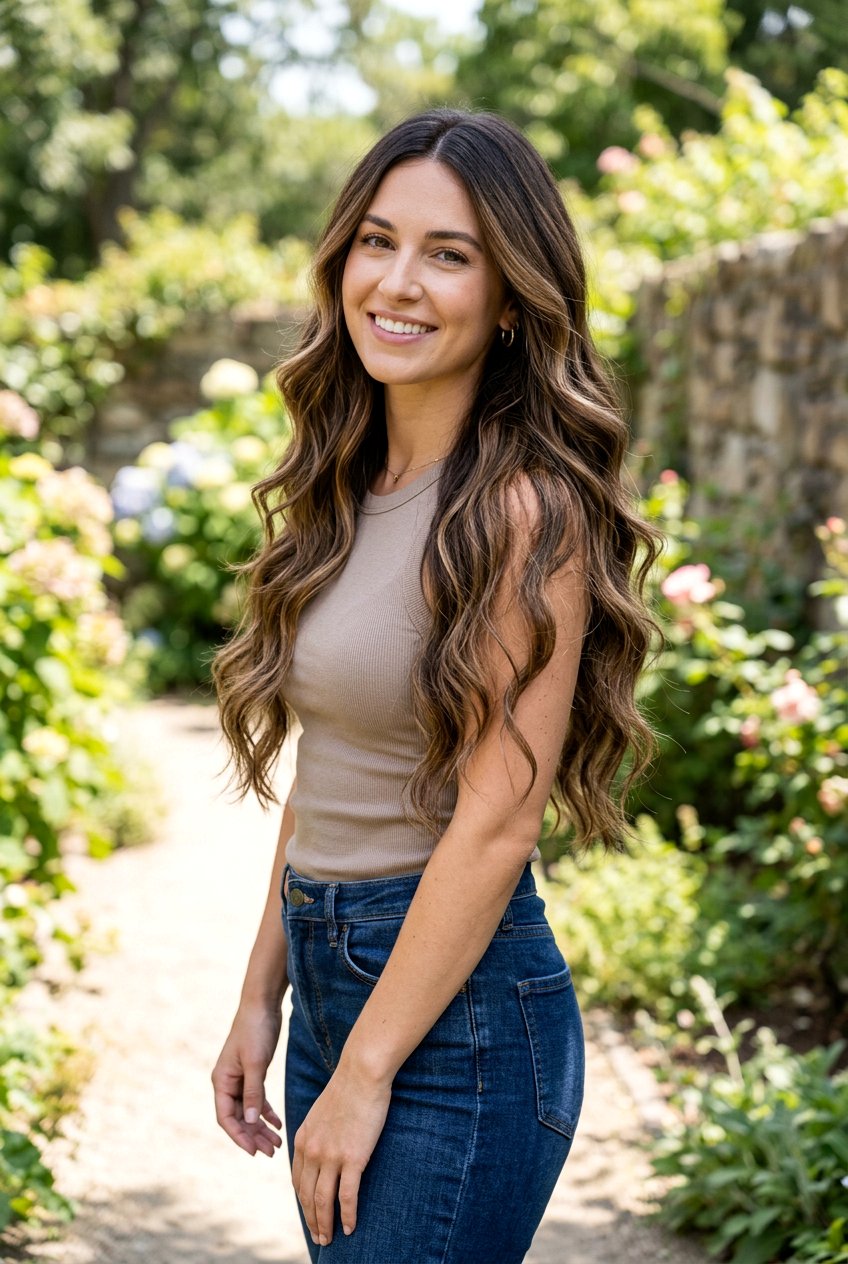 Balayage Brunette With Shadow Root And Lowlights - 20 subtle lowlights for brunettes - 20 subtle lowlights for brunettes