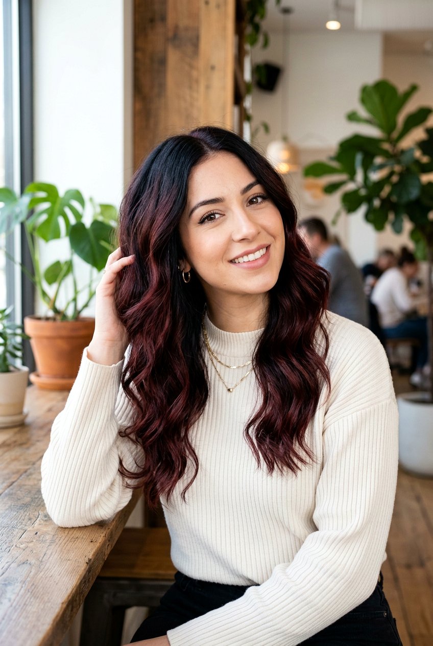 Balayage Cherry Cola Highlights On Black Hair - 20 cherry cola highlights on black hair - 20 cherry cola highlights on black hair