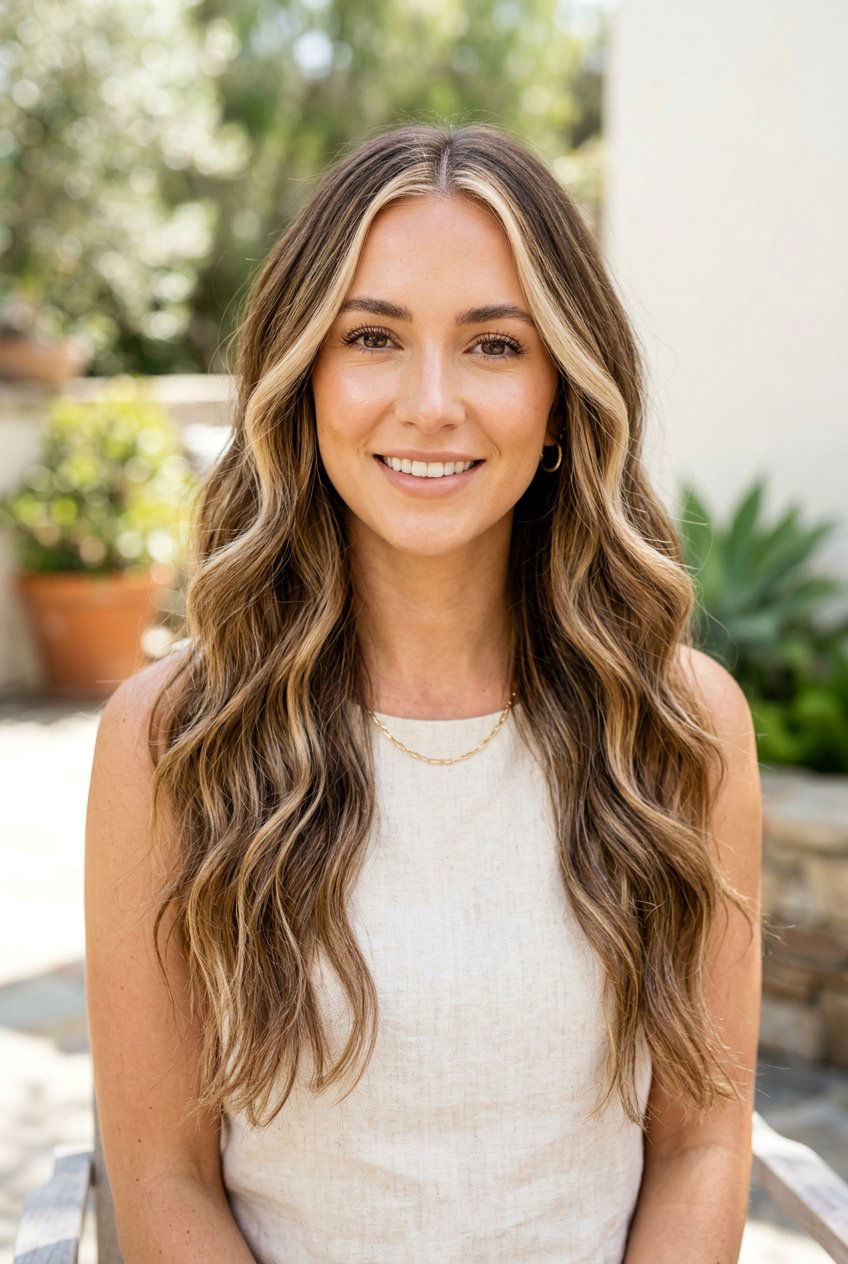 Balayage Front Streak On Long Hair - 20 front streak hair color - 20 front streak hair color