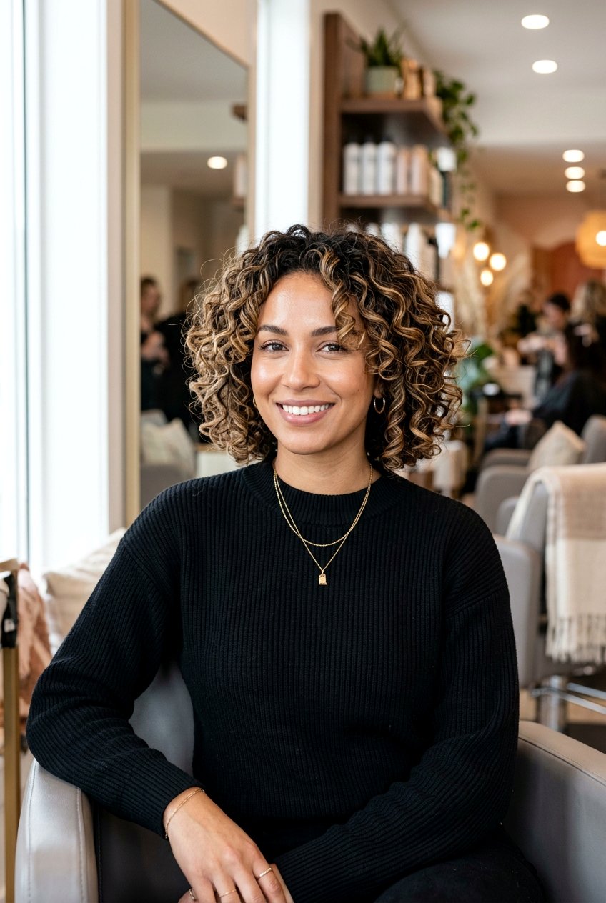 Balayage Highlights On Short Curly Hair - 20 highlights for curly hair women - 20 highlights for curly hair women