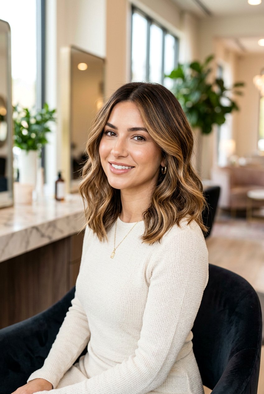 Balayage Lob With Dimensional Color - 20 cute medium haircuts for women - 20 cute medium haircuts for women