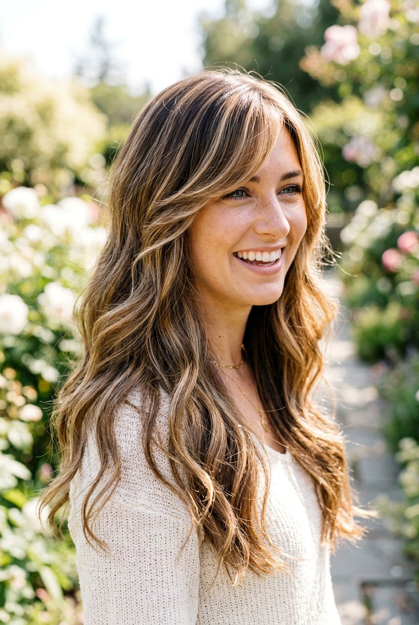 Balayage Long Hair Side Bangs - 20 side bangs for long hair - 20 side bangs for long hair