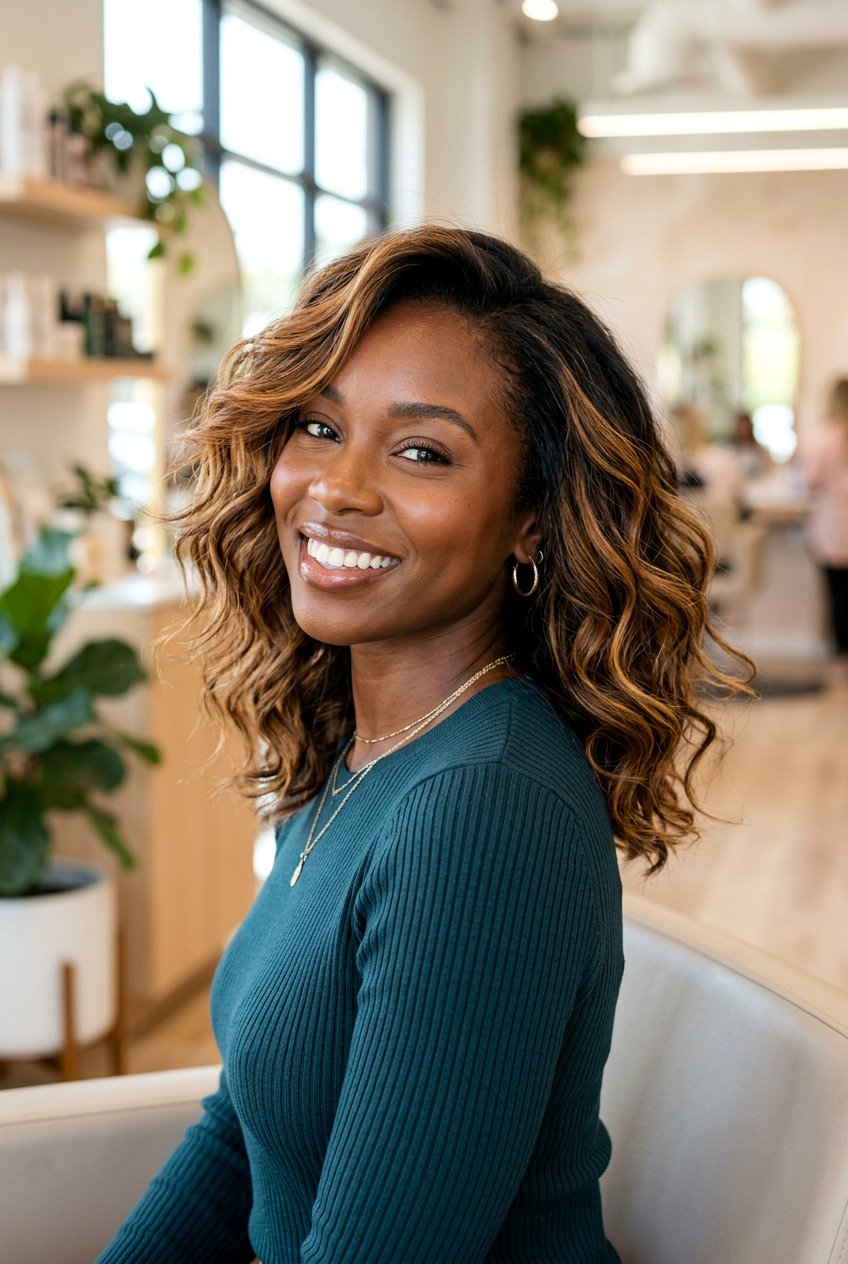 Balayage on Medium Hair for Dark Skin Tones - 20 balayage for medium length hair - 20 balayage for medium length hair