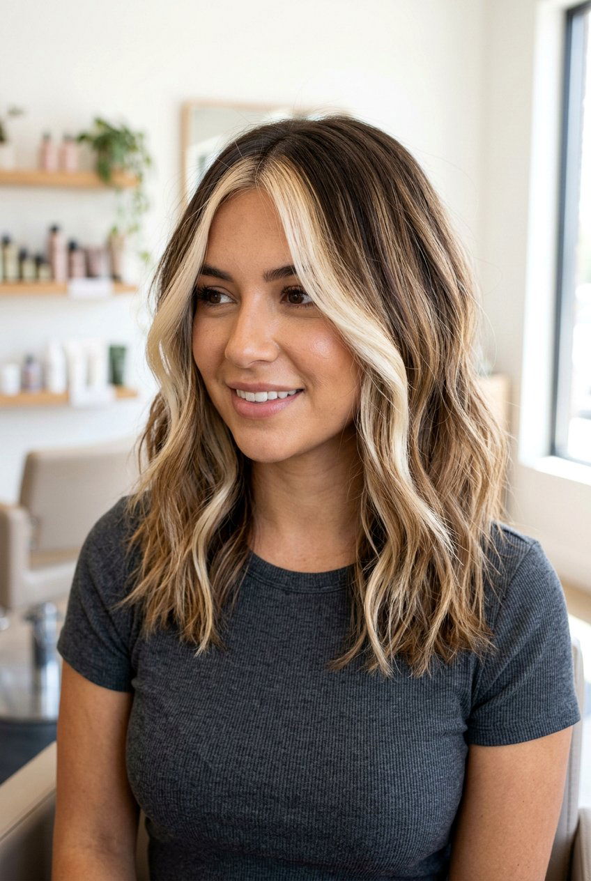 Balayage on Medium Hair with Money Piece Highlights - 20 balayage for medium length hair - 20 balayage for medium length hair