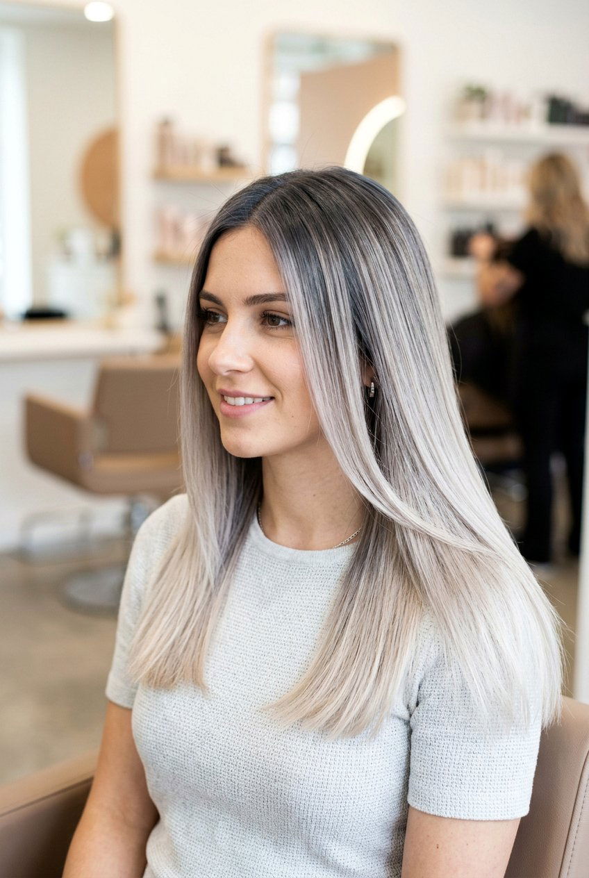 Balayage with Cool Toned Root Shadow - 20 balayage with root shadow - 20 balayage with root shadow