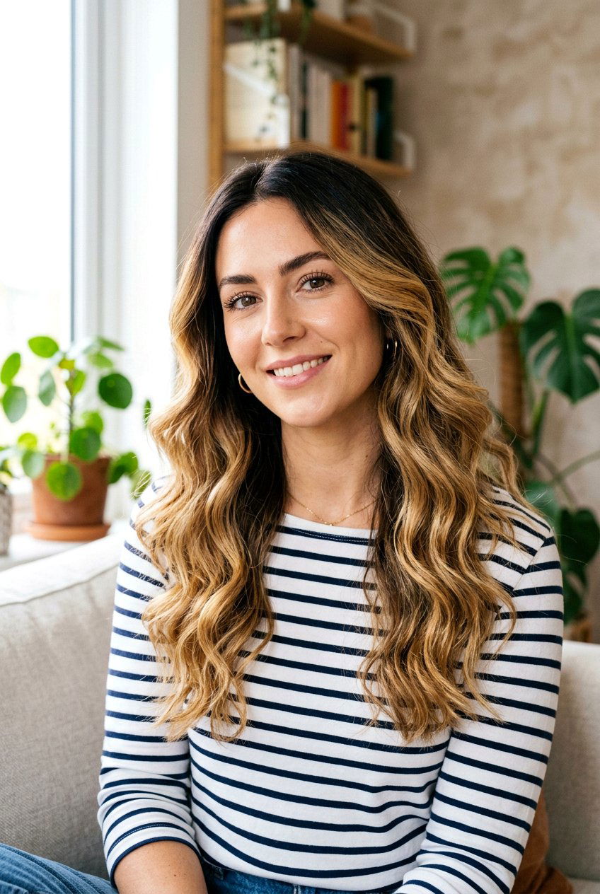 Balayage with Shadow Root on Wavy Hair - 20 balayage with root shadow - 20 balayage with root shadow