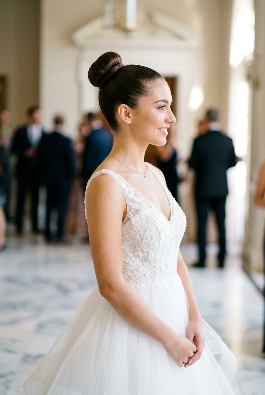 Ballerina Bun - 20 prom hairstyles for women over 18 - 20 prom hairstyles for women over 18