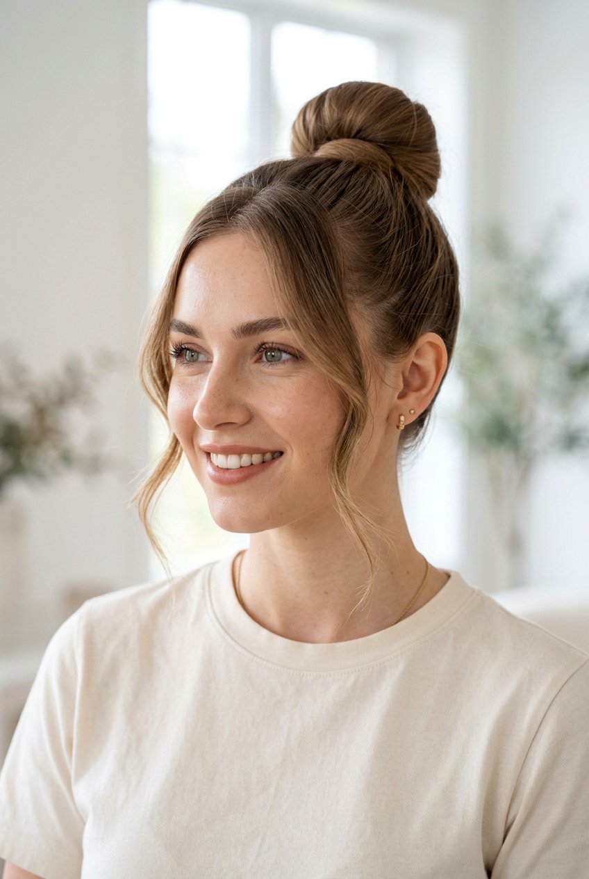 Ballerina Bun With Face Framing Pieces - 20 ballerina bun hairstyle - 20 ballerina bun hairstyle