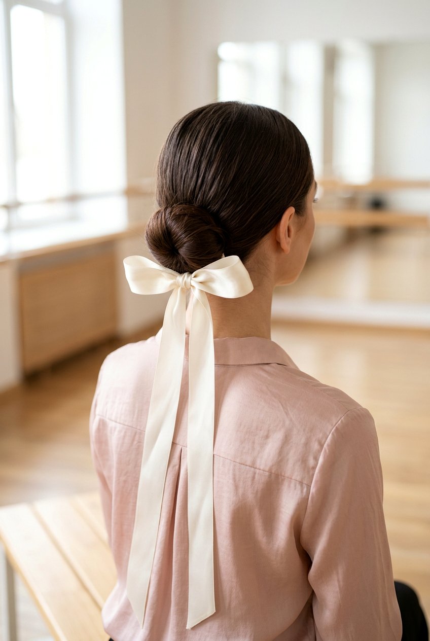 Ballerina Bun With Ribbon - 20 ballerina bun hairstyle - 20 ballerina bun hairstyle
