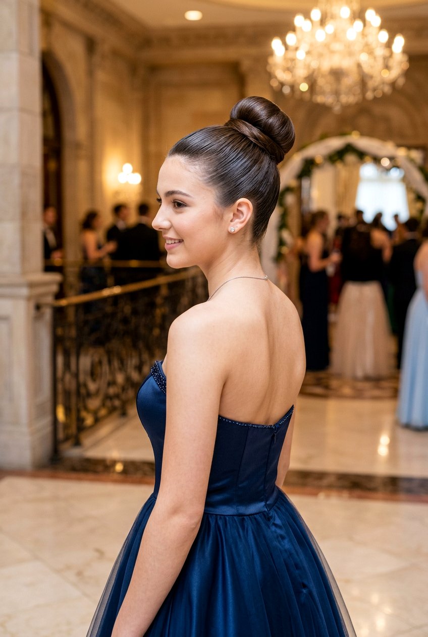 Ballerina Bun for Prom - 20 senior prom bun hairstyle - 20 senior prom bun hairstyle