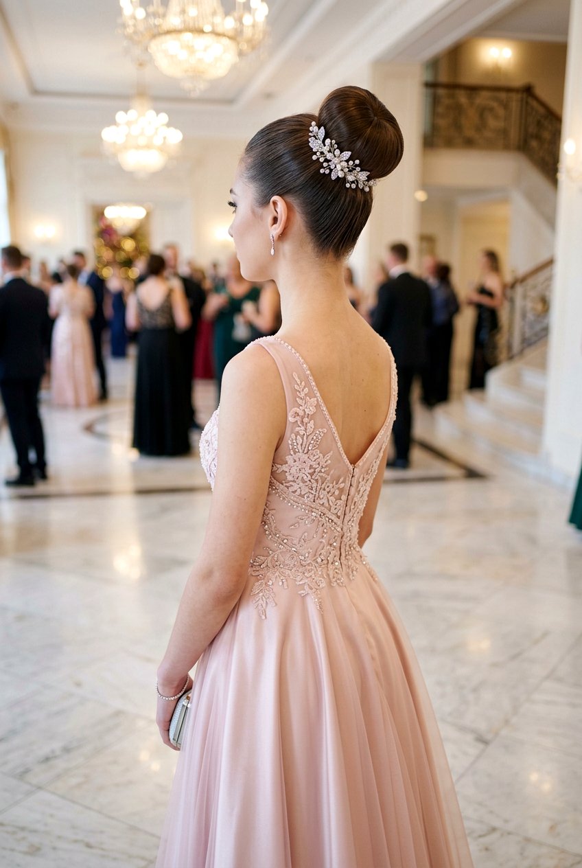Ballerina Bun for Prom - 20 prom bun hairstyles - 20 prom bun hairstyles
