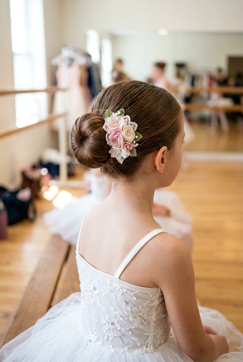 Ballet Bun With Flower Clip For Girls - 20 ballet bun for girls - 20 ballet bun for girls