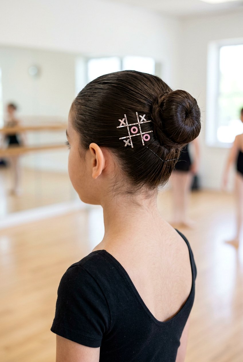 Ballet Bun With Tic Tac Toe Pins For Girls - 20 ballet bun for girls