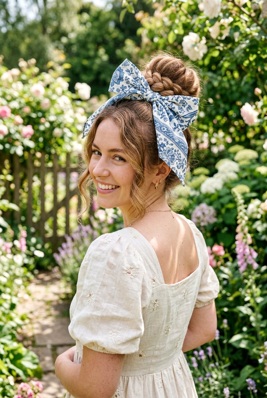 Bandana Bow Bun - 20 bandana bun hairstyle - 20 bandana bun hairstyle