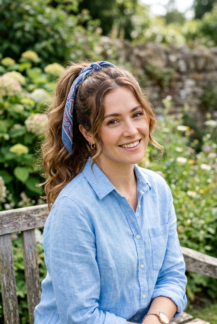 Bandana Ponytail With Face Framing Pieces - 20 bandana ponytail hairstyle - 20 bandana ponytail hairstyle