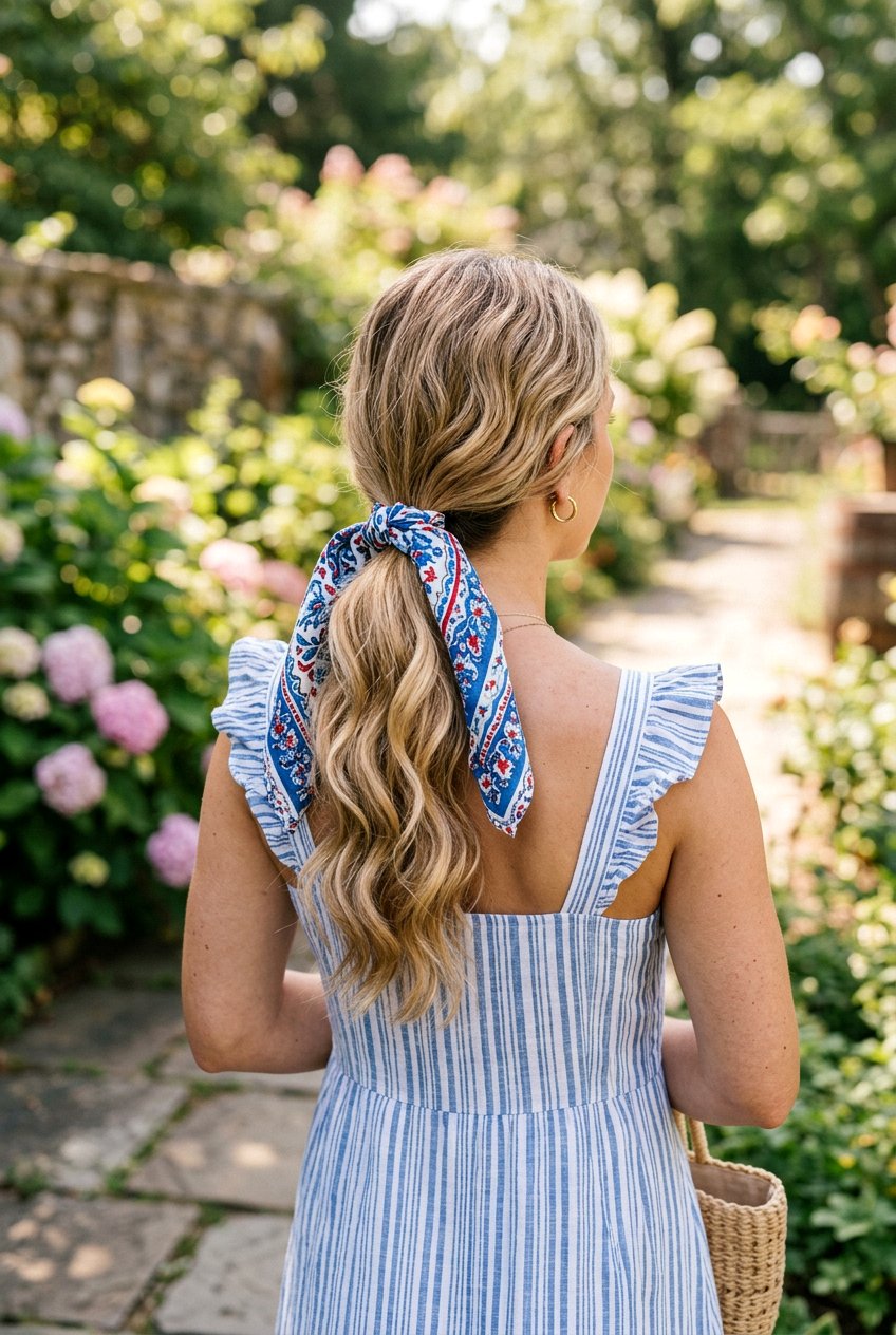 Bandana Ponytail With Waves - 20 bandana ponytail hairstyle - 20 bandana ponytail hairstyle