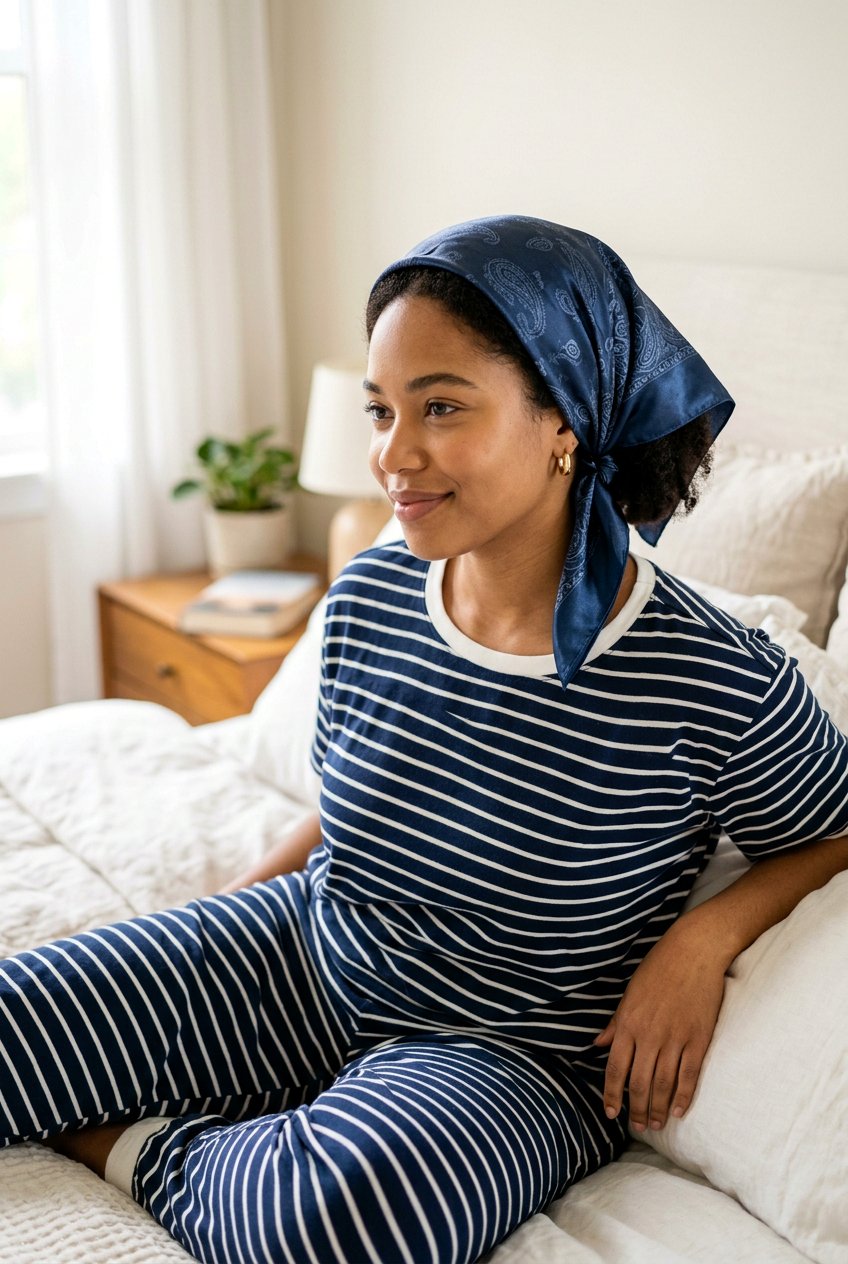 Bandana Style Satin Scarf For Sleep - 20 satin scarf overnight hairstyle - 20 satin scarf overnight hairstyle