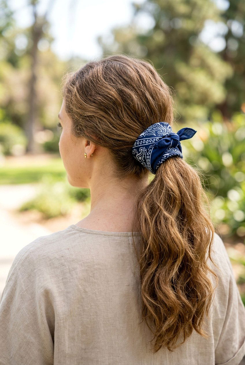 Bandana Wrapped Ponytail Base - 20 bandana ponytail hairstyle - 20 bandana ponytail hairstyle