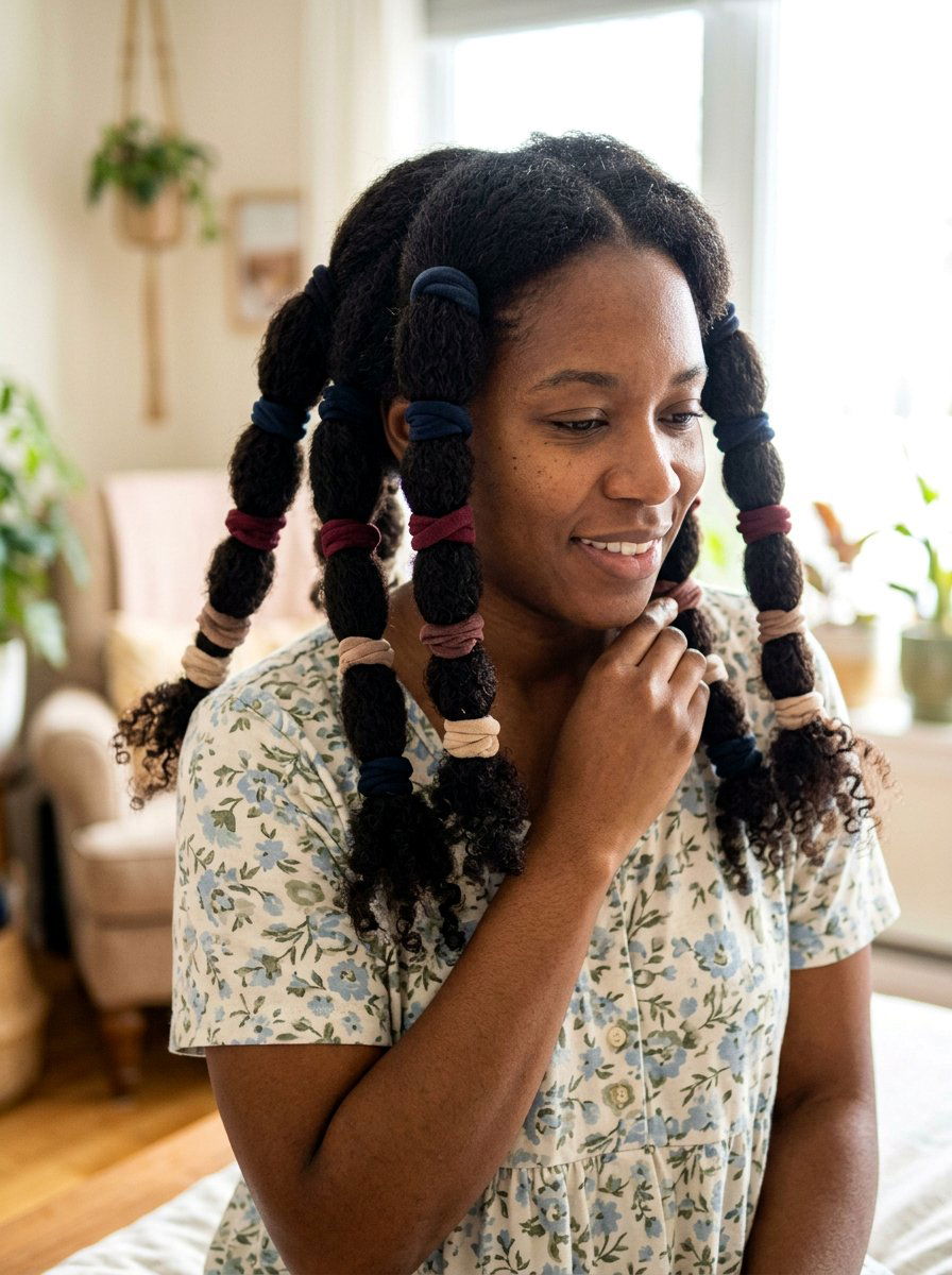 Banding Method - 20 satin bonnet hairstyles for curls - 20 satin bonnet hairstyles for curls