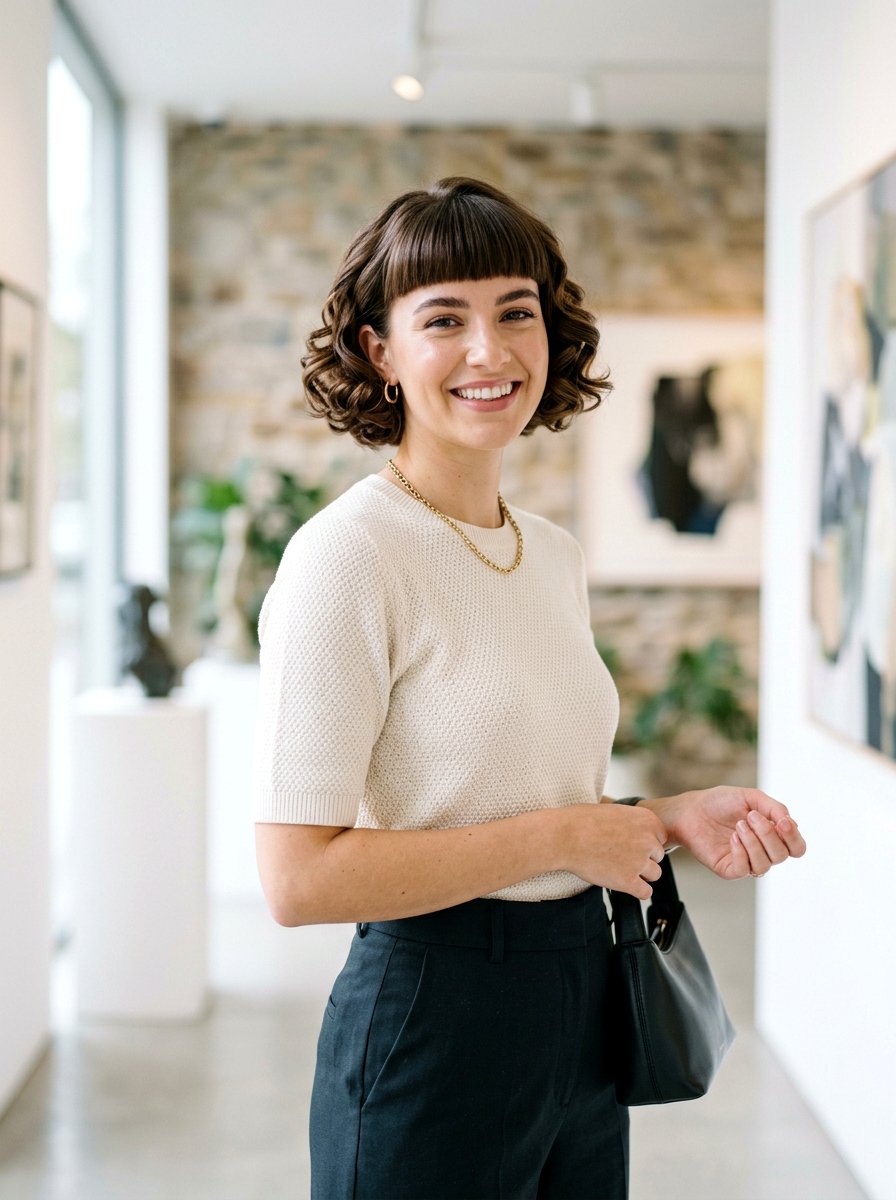 Bangs and Pin Curl Bob - 20 pin curl bob hairstyle - 20 pin curl bob hairstyle