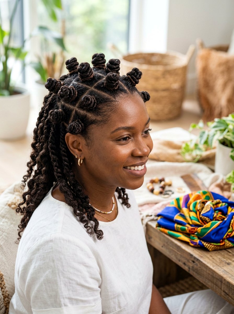 Bantu Knot Twists - 20 overnight twists for wavy hair - 20 overnight twists for wavy hair