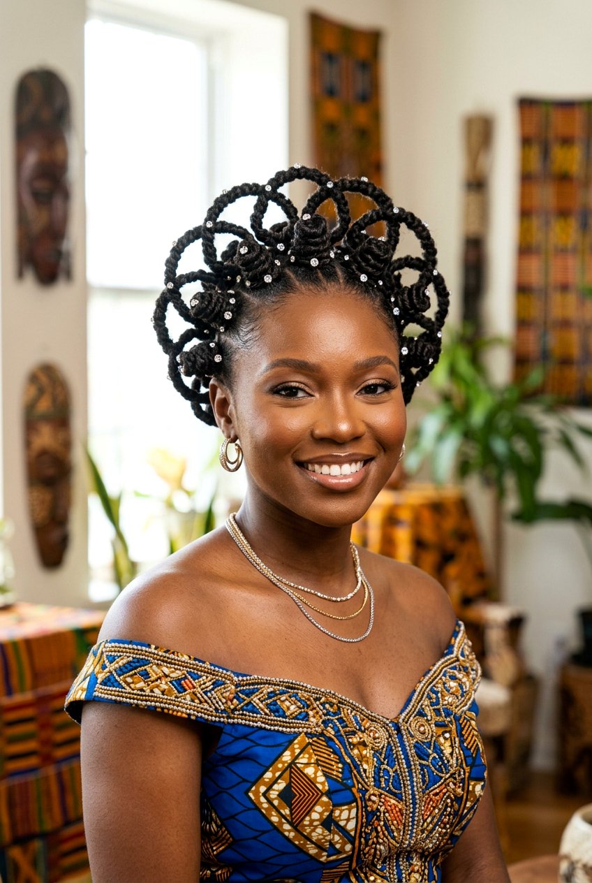 Bantu Knot Updo - 20 prom hairstyle for curly natural hair - 20 prom hairstyle for curly natural hair