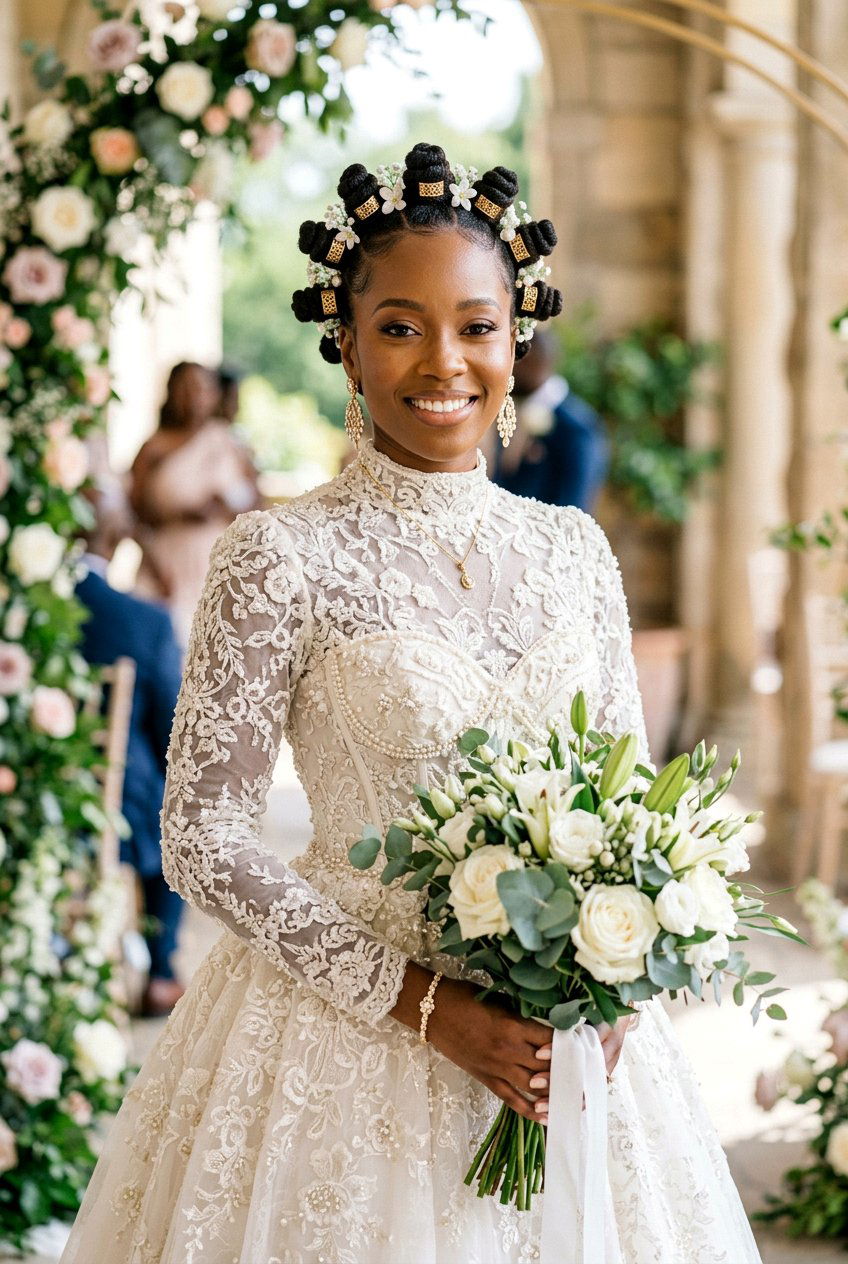 20 Stunning Bridal Curly Updo for Natural Hair Styles