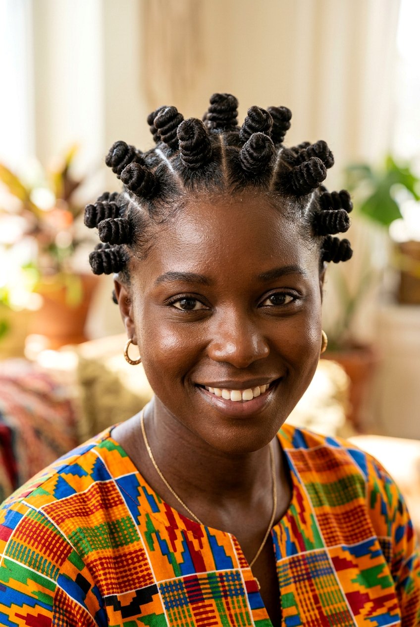 Bantu Knots - 20 humid weather protective styles for black women - 20 humid weather protective styles for black women