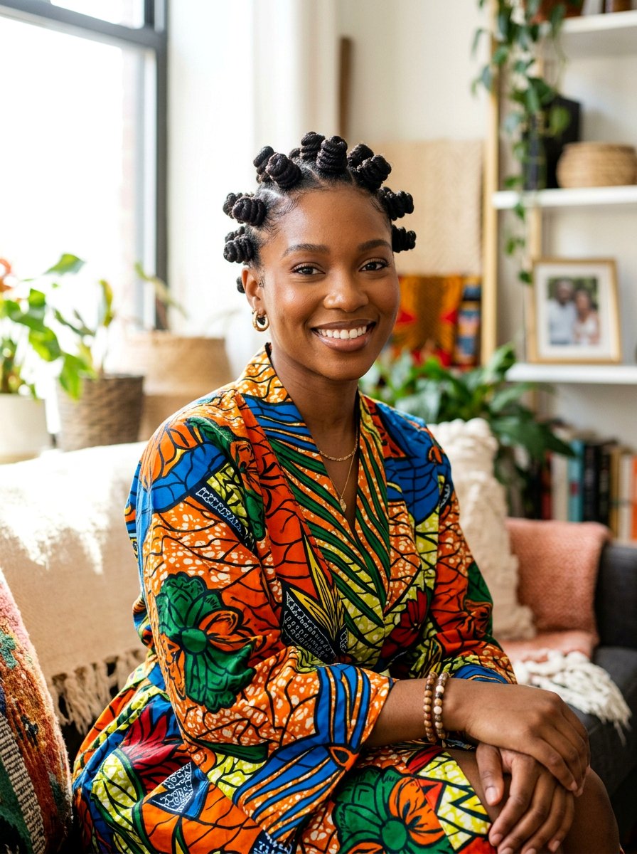 Bantu Knots - 20 satin bonnet hairstyles for curls - 20 satin bonnet hairstyles for curls