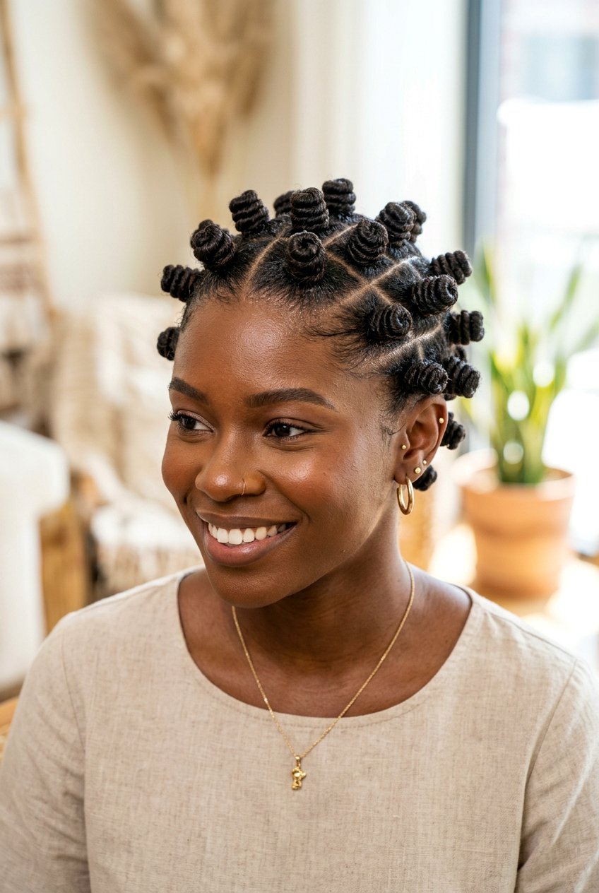 Bantu Knots - 20 natural hairstyles for black women - 20 natural hairstyles for black women