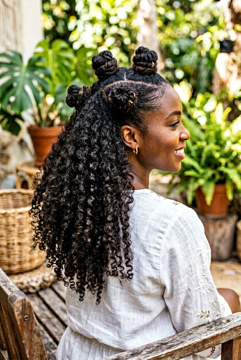 Bantu Knots Natural Hair Half Up Half Down - 20 natural hair half up half down styles - 20 natural hair half up half down styles