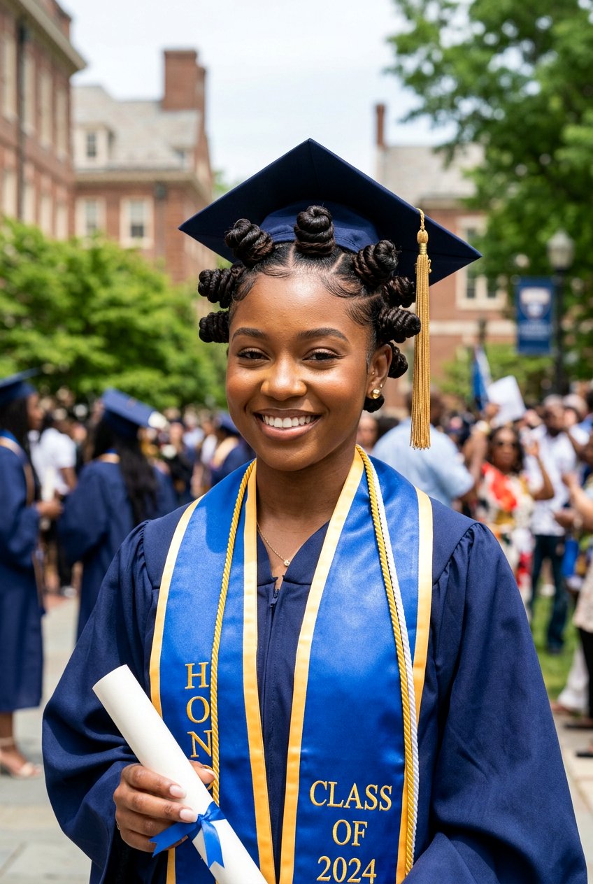 20 Beautiful Black Women Graduation Natural Hairstyles Try