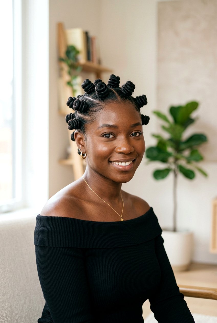 Bantu Knots on Short Natural Hair - 20 protective styles for short natural hair - 20 protective styles for short natural hair