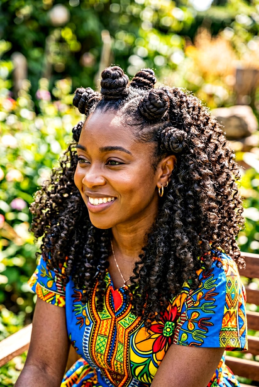 Bantu knots tutorial - 20 easy school curls without heat - 20 easy school curls without heat