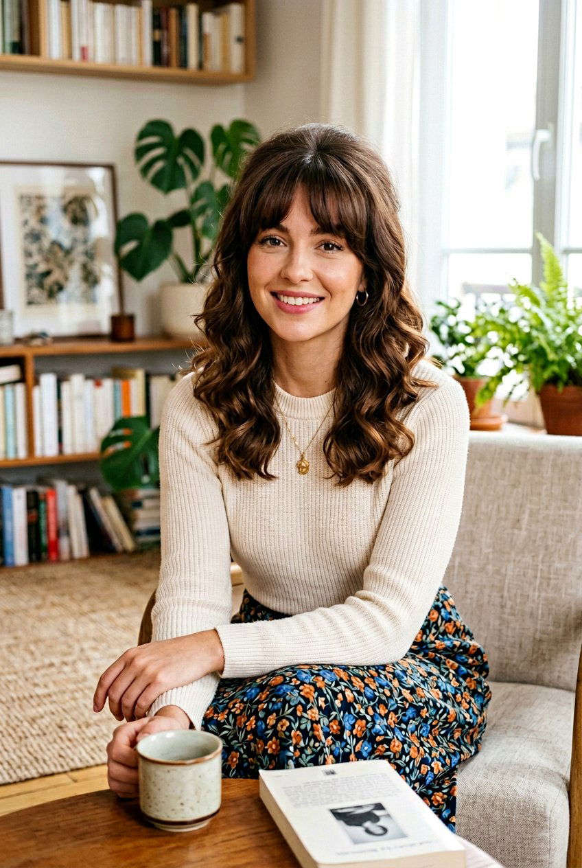 Bardot Bangs with Medium Length Hair - 20 hairstyles for small forehead - 20 hairstyles for small forehead