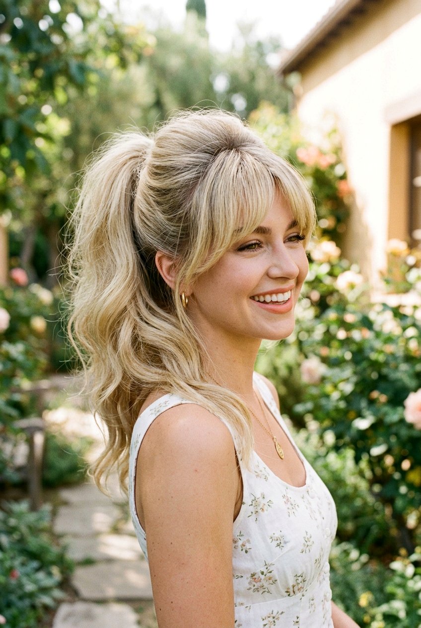 Bardot Fringe Ponytail - 20 60s ponytail hairstyle - 20 60s ponytail hairstyle