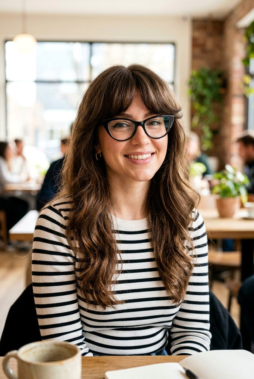 Bardot Long Bangs - 20 long bangs for women with glasses - 20 long bangs for women with glasses