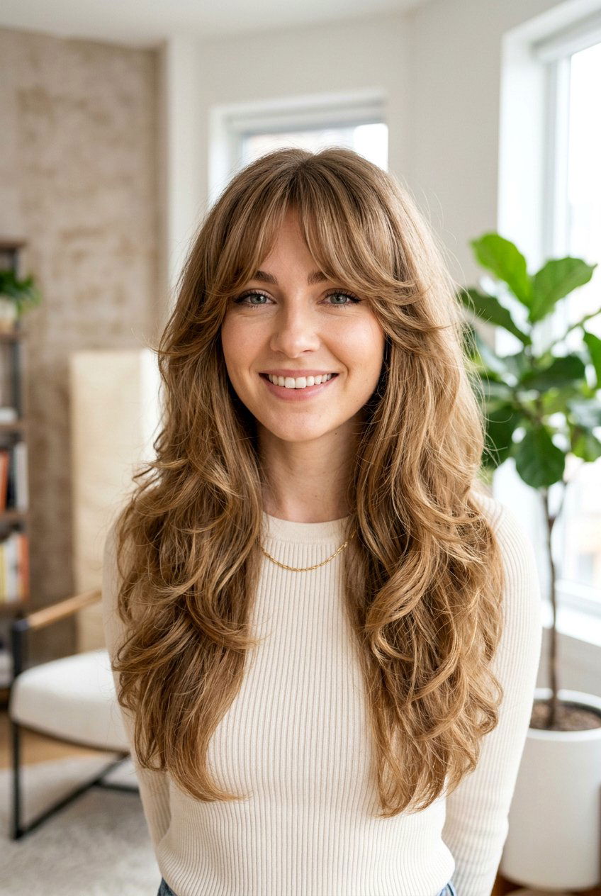 Bardot bangs with layers - 20 curtain bangs hairstyles - 20 curtain bangs hairstyles