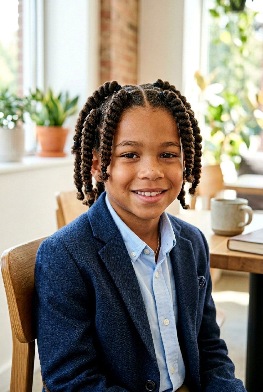 Barrel Roll Braids - 20 biracial boys braid styles - 20 biracial boys braid styles