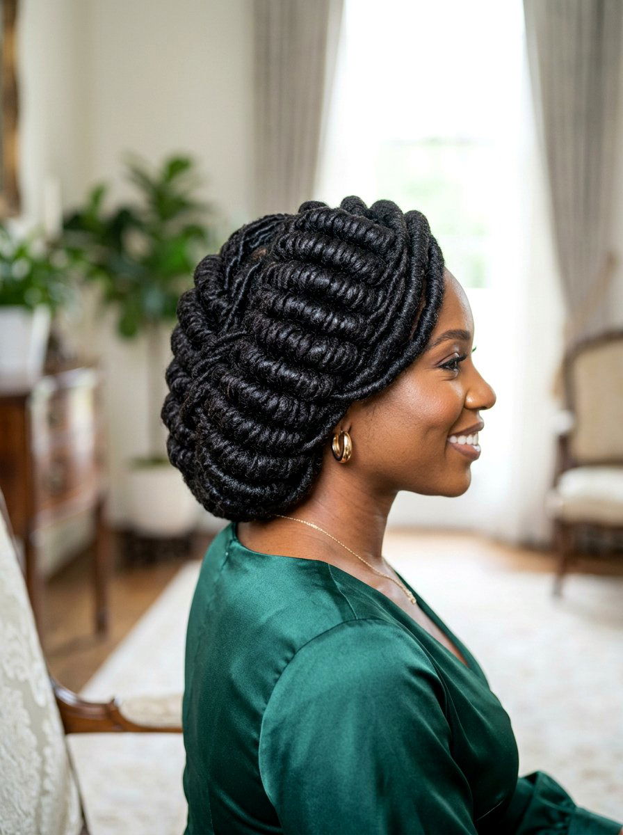 Barrel Roll Locs - 20 prom loc styles for women - 20 prom loc styles for women