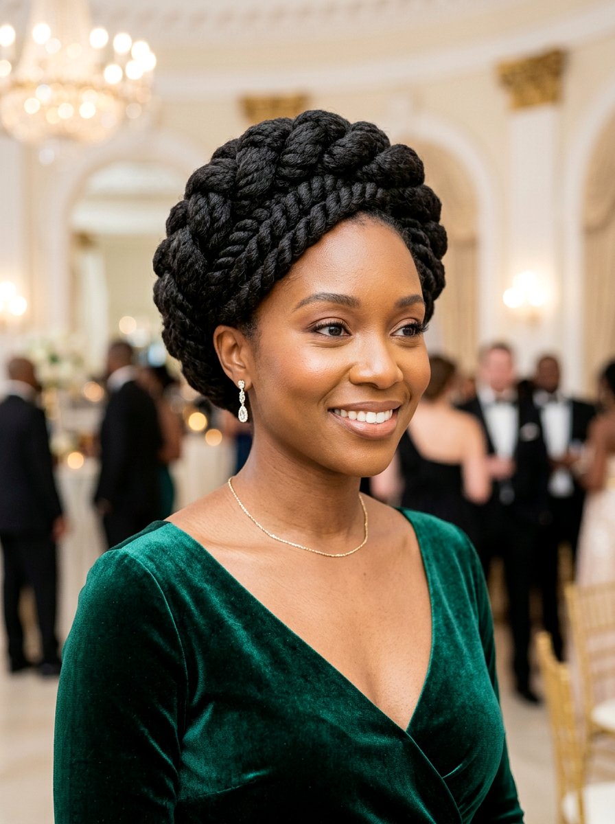 Barrel Twist Crown - 20 prom hairstyles for locs - 20 prom hairstyles for locs