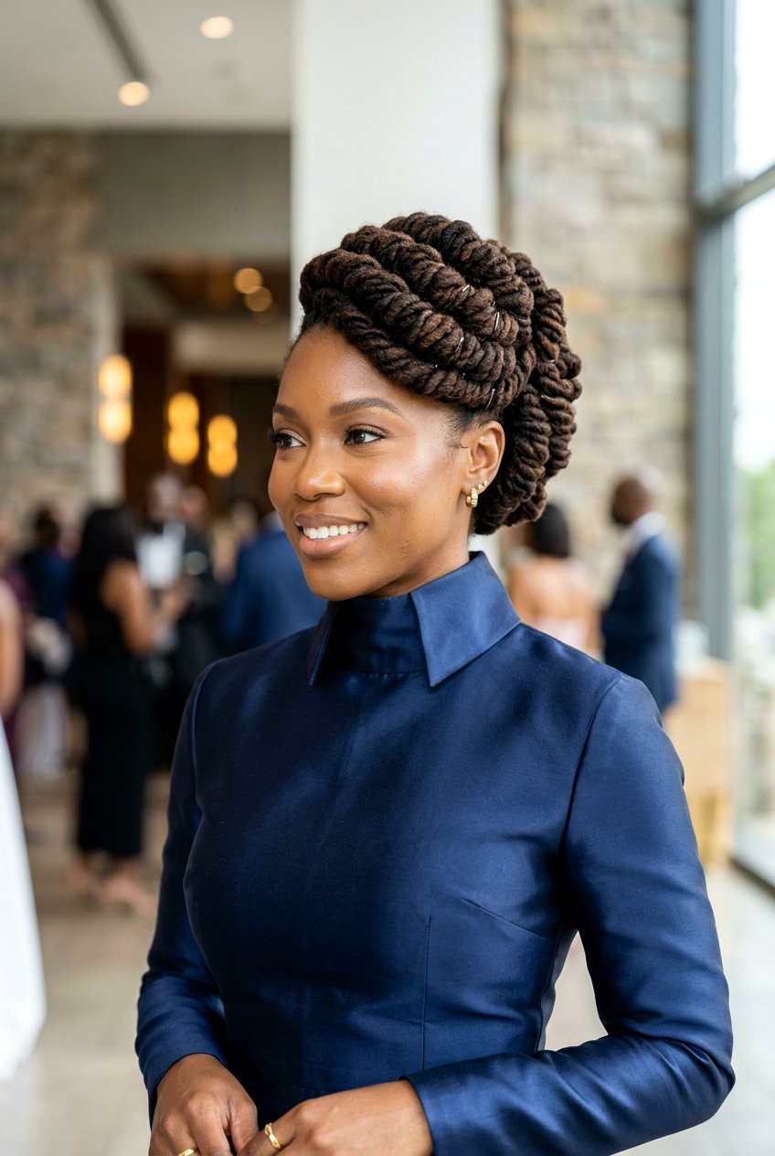 Barrel Twist Updo - 20 loc styles for wedding guests - 20 loc styles for wedding guests