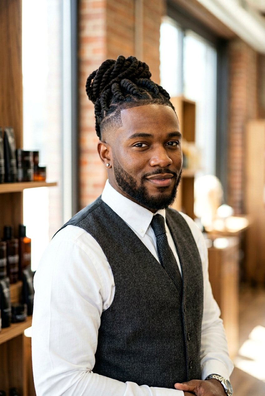Barrel Twists Taper Fade - 20 twists with taper fade for black men - 20 twists with taper fade for black men