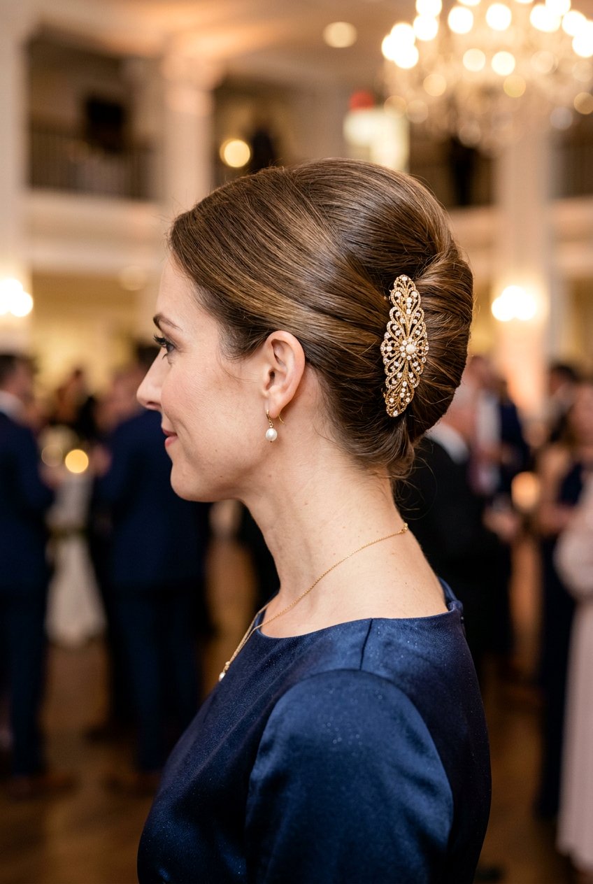 Barrette French Twist Hairstyle - 20 barrette hairstyles for women - 20 barrette hairstyles for women