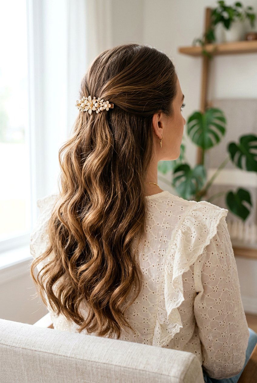 Barrette Hairstyle For Long Hair - 20 barrette hairstyles for women - 20 barrette hairstyles for women