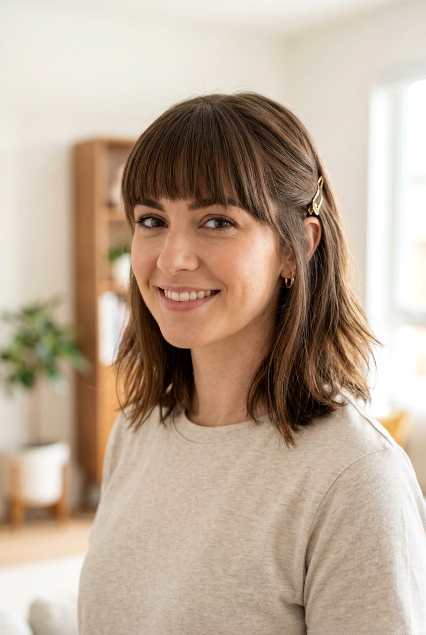 Barrette Hairstyle With Bangs - 20 barrette hairstyles for women - 20 barrette hairstyles for women