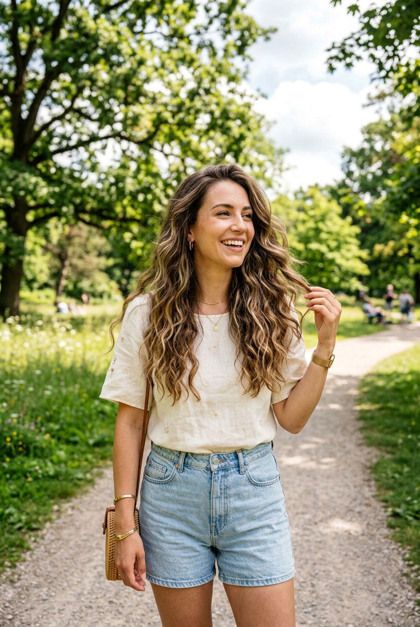 Beach Waves Down Style for Family Photos - 20 family portrait hairstyles for women - 20 family portrait hairstyles for women
