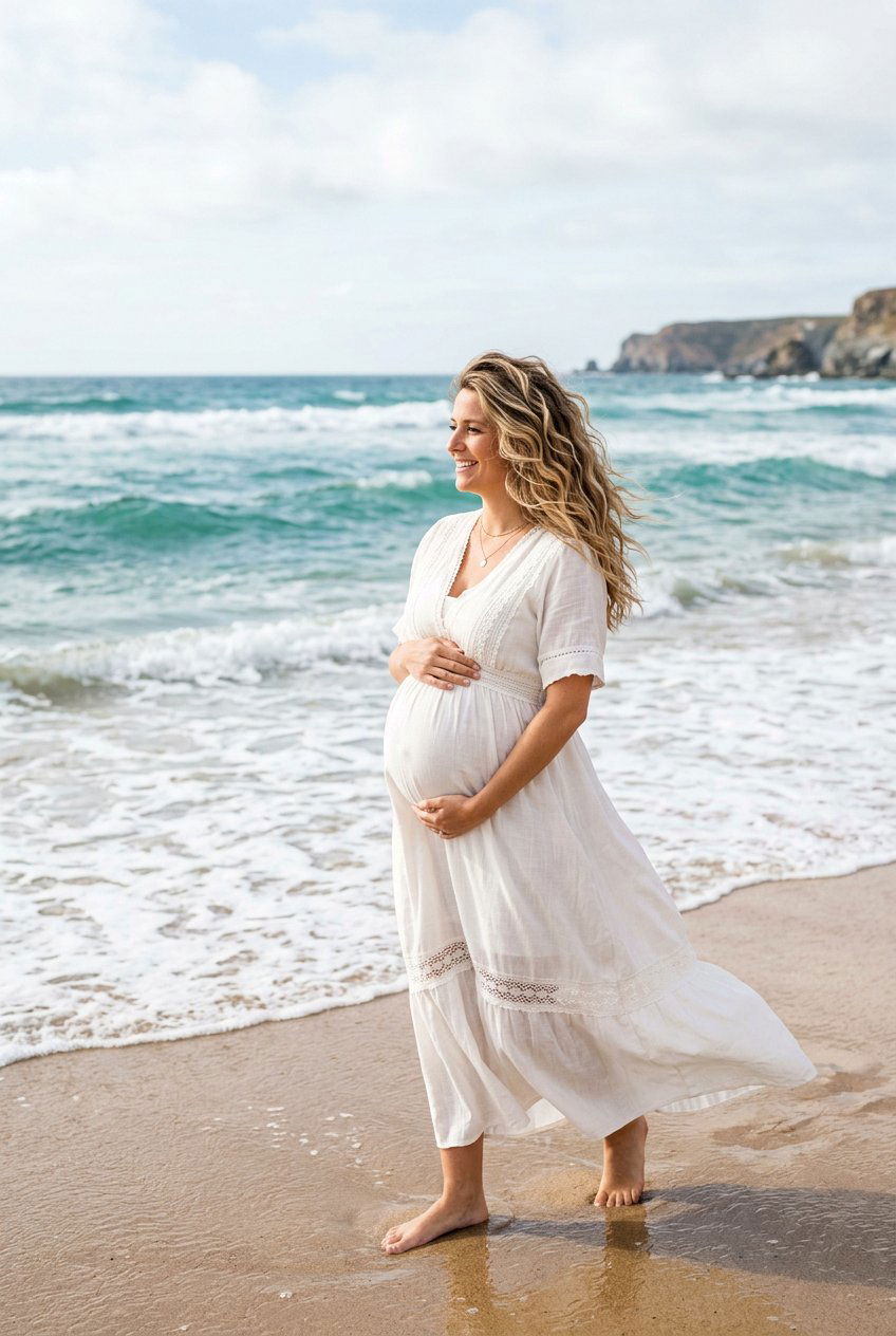Beach Waves Maternity Photoshoot Hair - 20 maternity shoot waves hairstyle - 20 maternity shoot waves hairstyle
